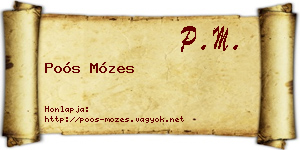 Poós Mózes névjegykártya